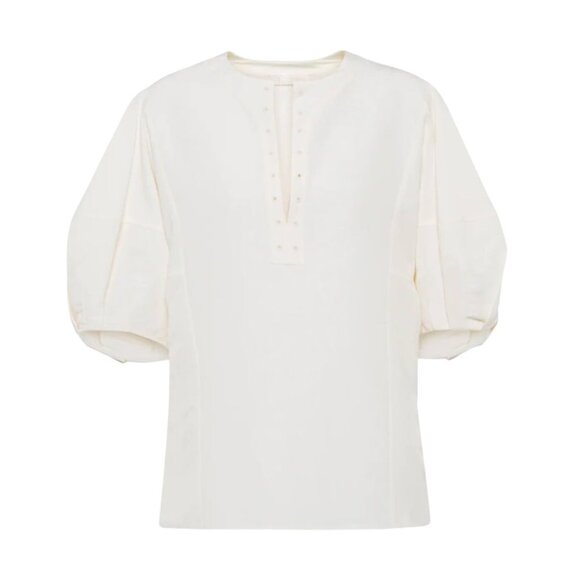 Chloé Linen And Silk Canvas Top In White 2021 Never Worn - Picture 5 of 9